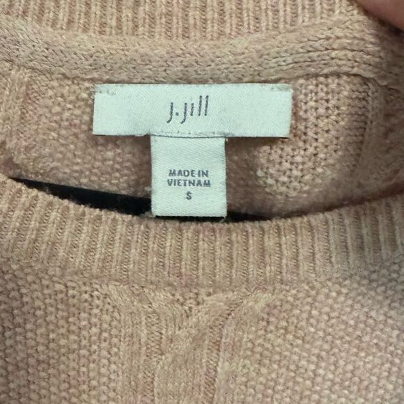 Like New - J. Jill Long Sleeve Soft Cable Knit Tunic Sweater - Pink / Gray - S - Picture 3 of 7
